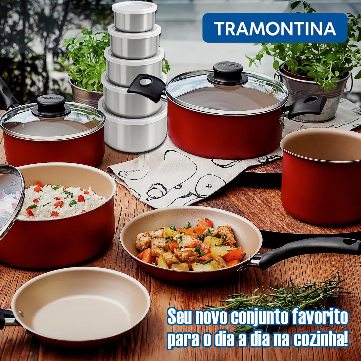 Jogo de Panelas Tramontina Turim 12 Peças com Tigelas Inox