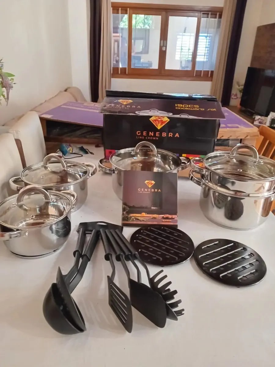 Jogo Panelas Inox Genebra com Utensílios 19 Peças