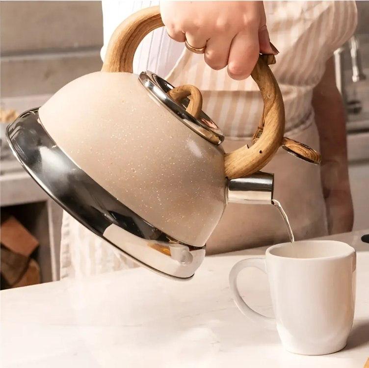 Chaleira Com Apito Brinox 2,7L Roma Areia