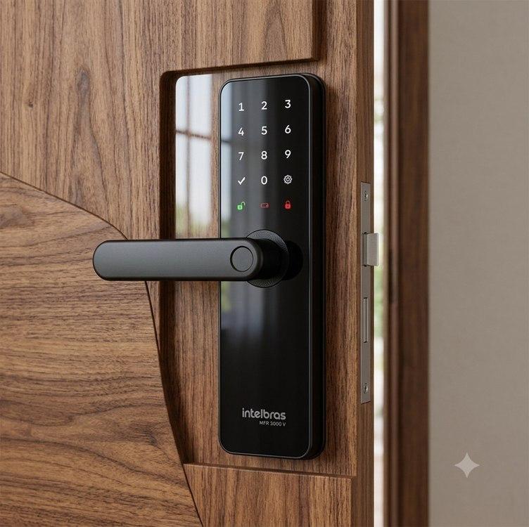 Fechadura Inteligente de Embutir Intelbras MFR 3000 V com Biometria