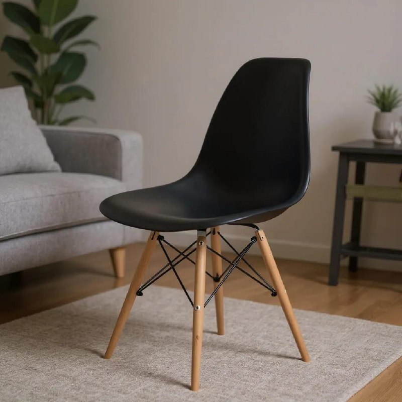 Cadeira Eiffel Com Braço Eames Daw Base Madeira
