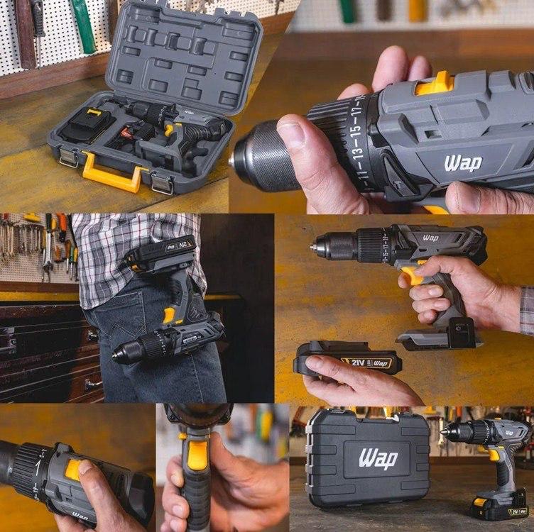 Parafusadeira e Furadeira de Impacto Sem Fio WAP Bivolt K21 ID03