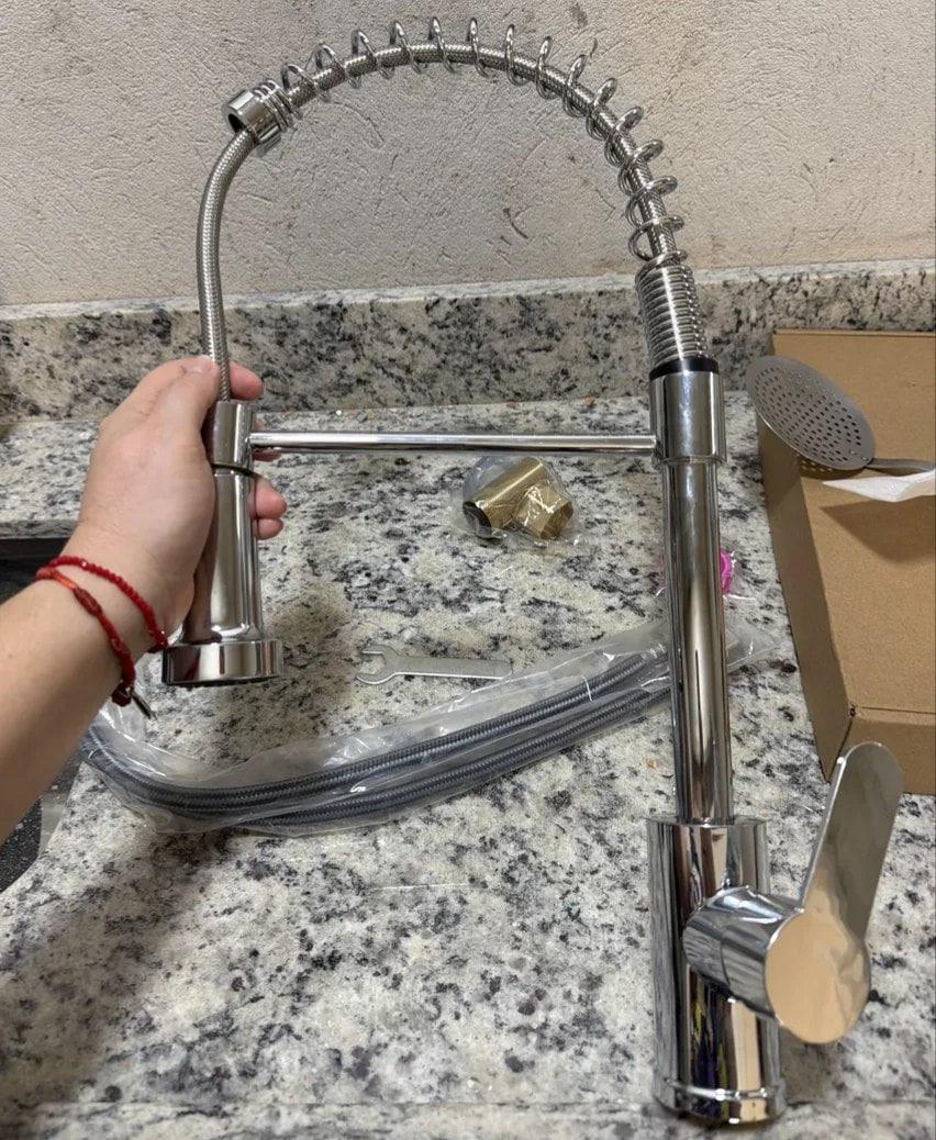 Torneira Cozinha Gourmet Bancada Flexível Monocomando