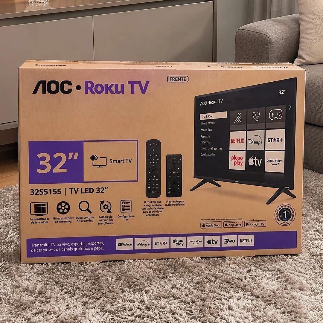 Smart TV AOC DLED 32" Wi-fi Roku TV Quad Core
