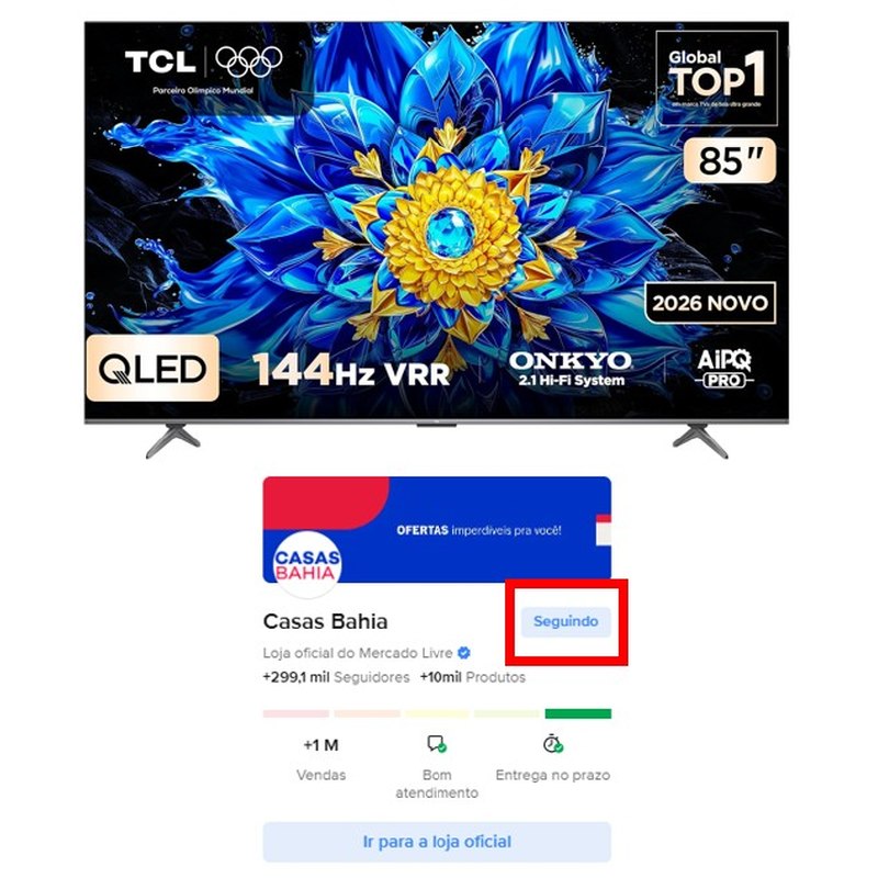 Smart TV 85" TCL QLED P8L 4K 120Hz
