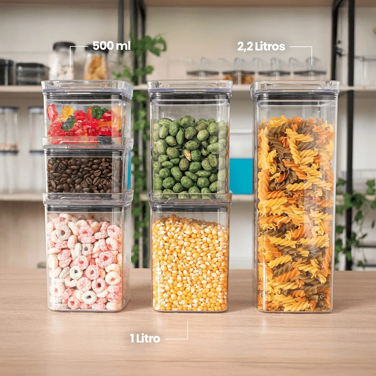 Kit 6 Potes Herméticos Amobox