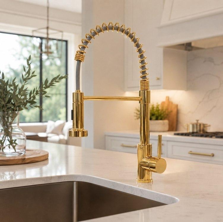 Torneira Cozinha Gourmet Bancada Flexível Ducha Duo Spray