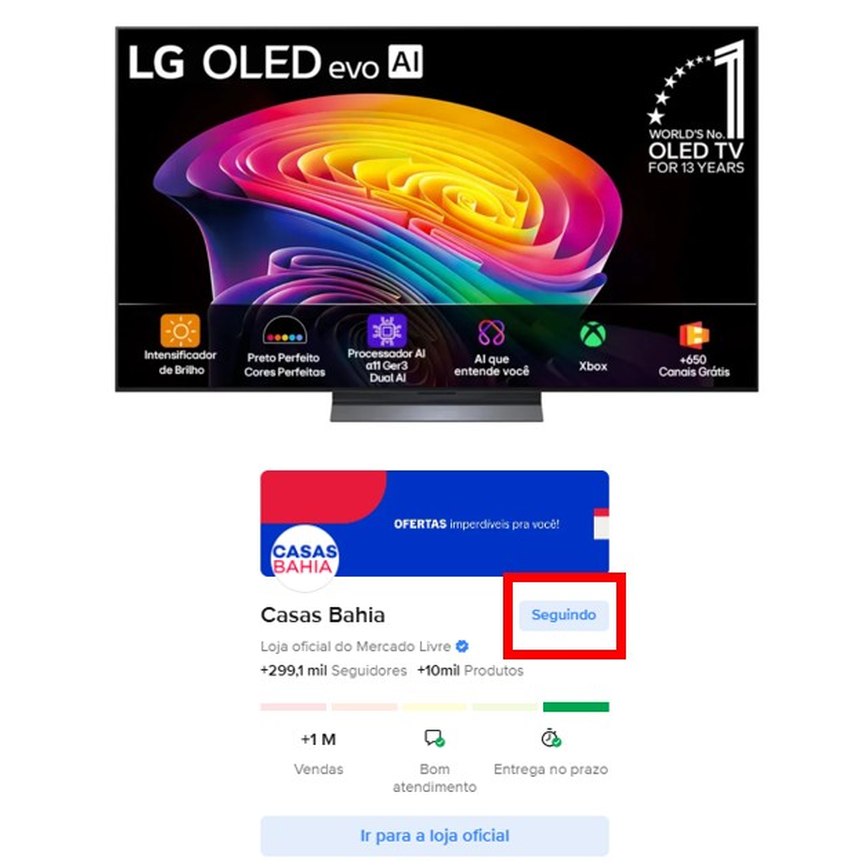 Smart TV 55" LG OLED C6 Evo 4K 120Hz