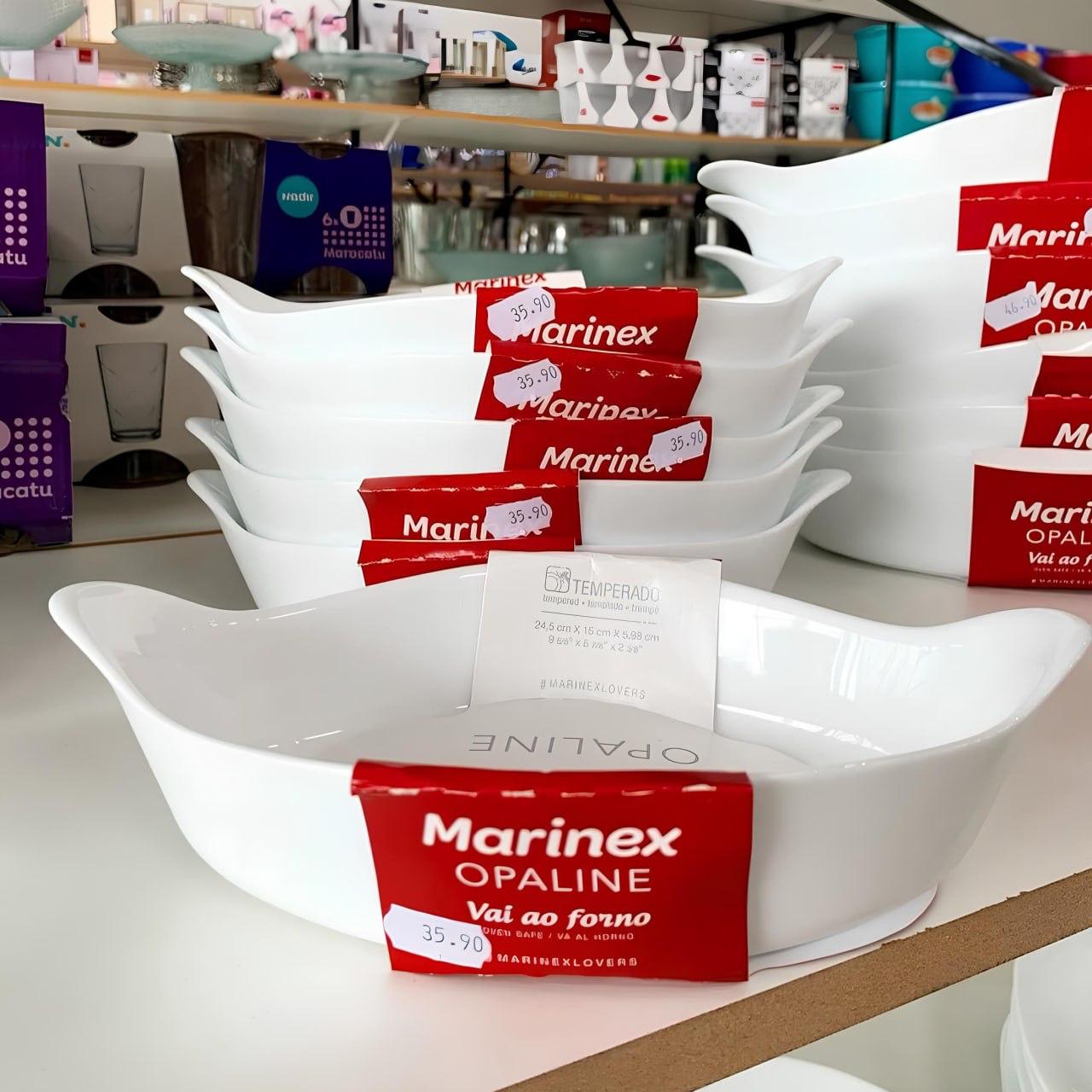 Conjunto de Assadeiras Opaline 3 Peças Oval Branco Marinex