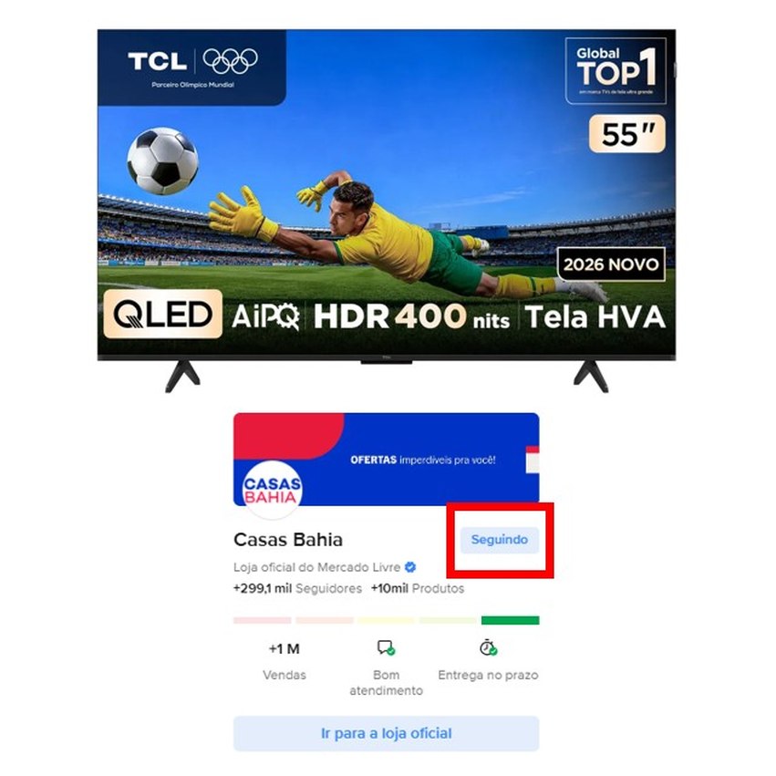 Smart TV 55" TCL QLED 4K P7L