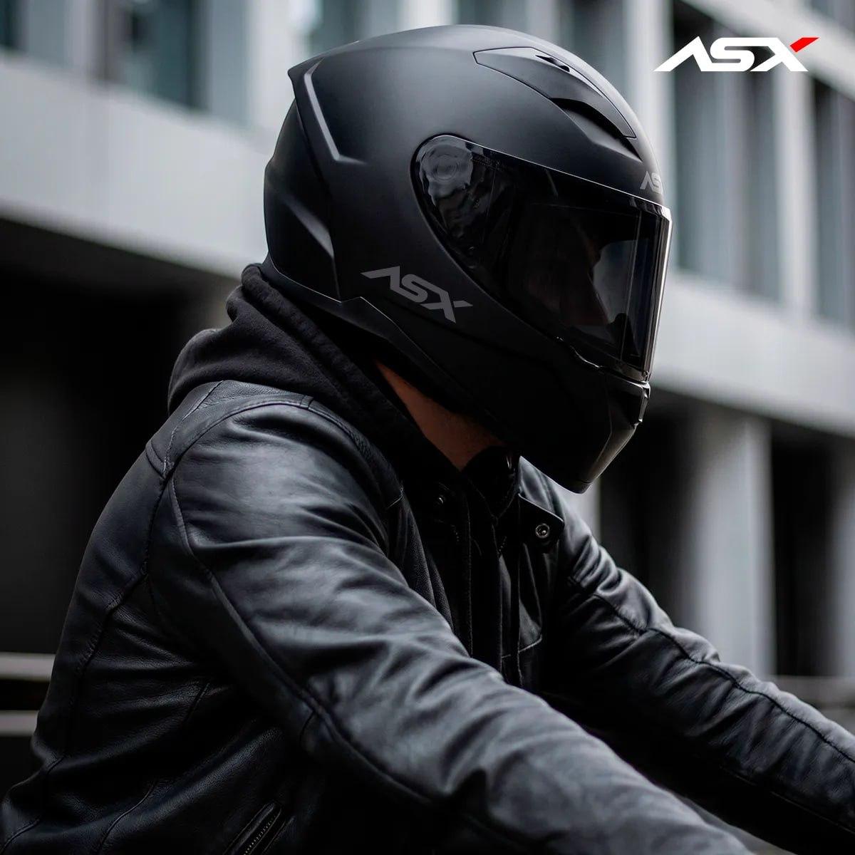 Capacete ASX City Solid Preto Fosco Integral Adulto Tamanho 58