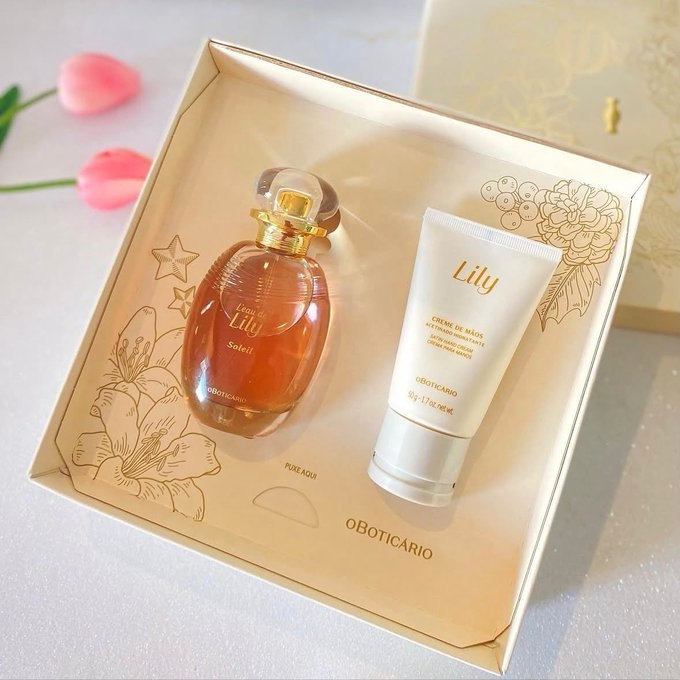 Kit Boticário Lily Soleil - Perfume 75ml + Creme de Mãos 50g