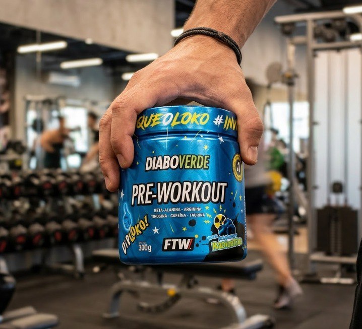 Pré-Treino Diabo Verde FTW Dip Loko Blueberry Radioativo 300g