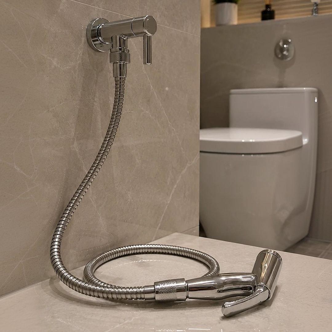 Ducha Higiênica Banheiro Alavanca 1/4 Volta Cromada