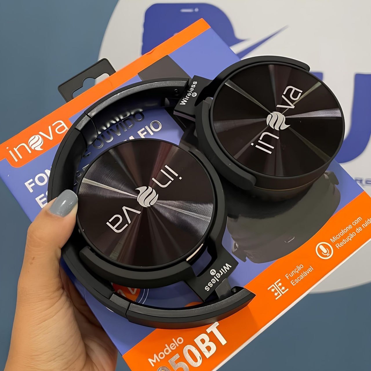 Fone Bluetooth Inova com Microfone e Redução de Ruído