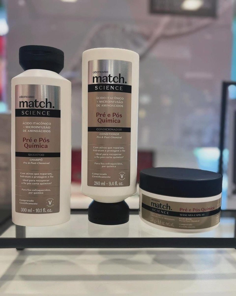 Combo Match Science Pré e Pós-Química O Boticário