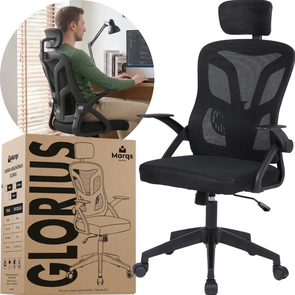 Cadeira Gamer Ergonômica Nr17 Glorious Marqs 180kg Mesh