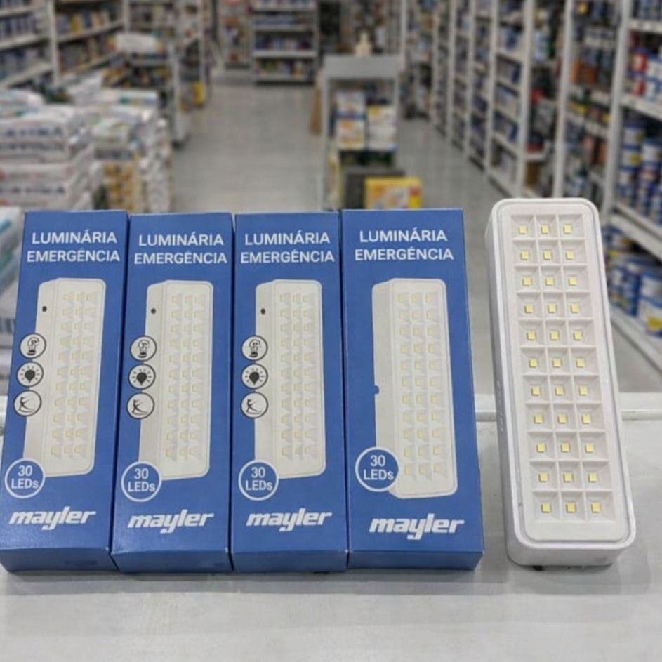 Kit 5 Luminárias de Emergência Recarregáveis