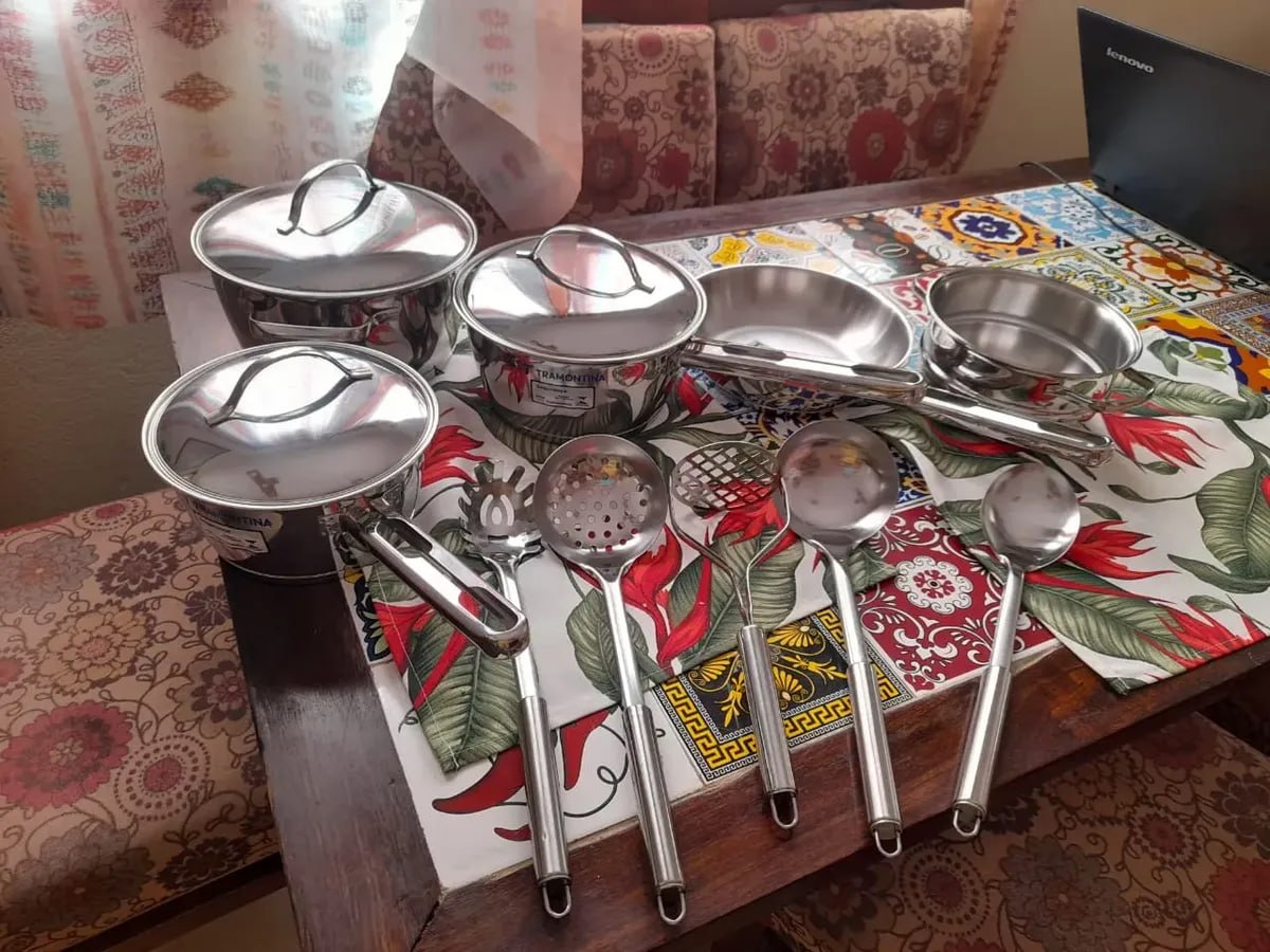 Jogo de Panelas Tramontina Allegra 5 Peças Aço Inox