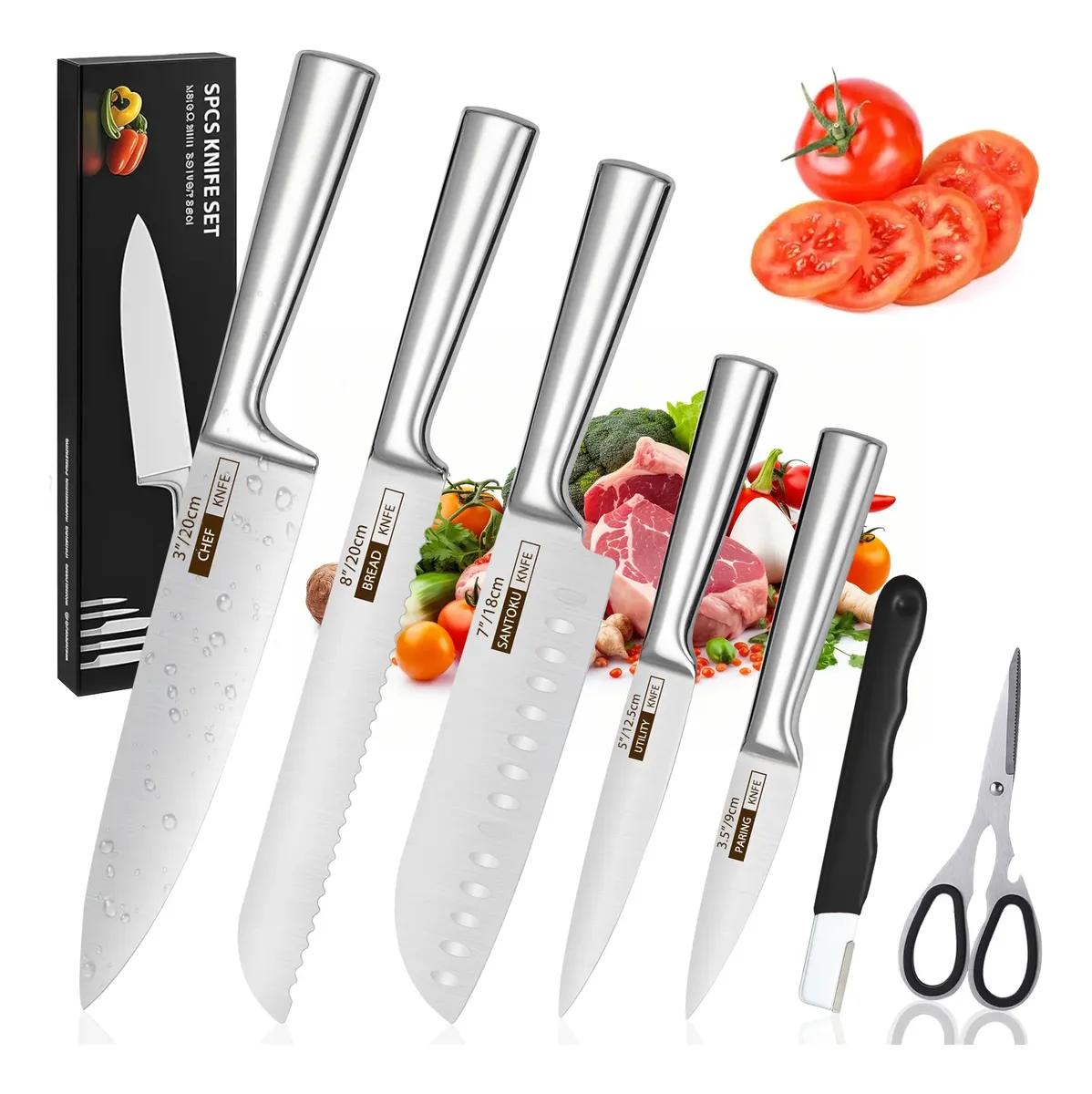 Kit 7 Facas para Cozinha - Robustas e Afiadas