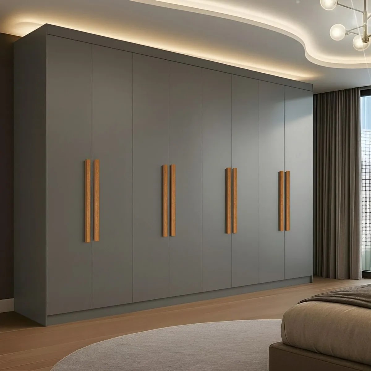 Guarda-Roupa Casal 8 Portas 4 Gavetas Paris Espresso