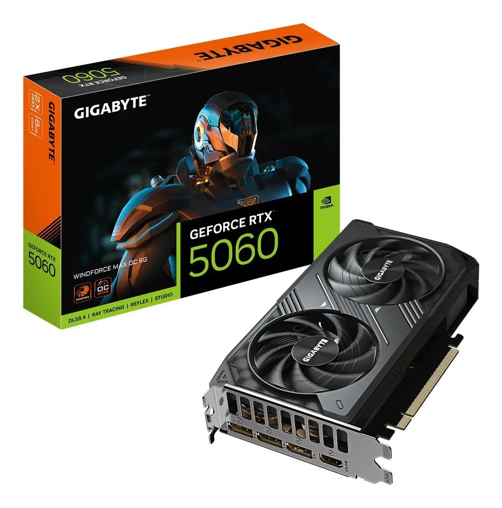 Placa de Vídeo Gigabyte RTX 5060 Windforce Max OC 8GB GDDR7
