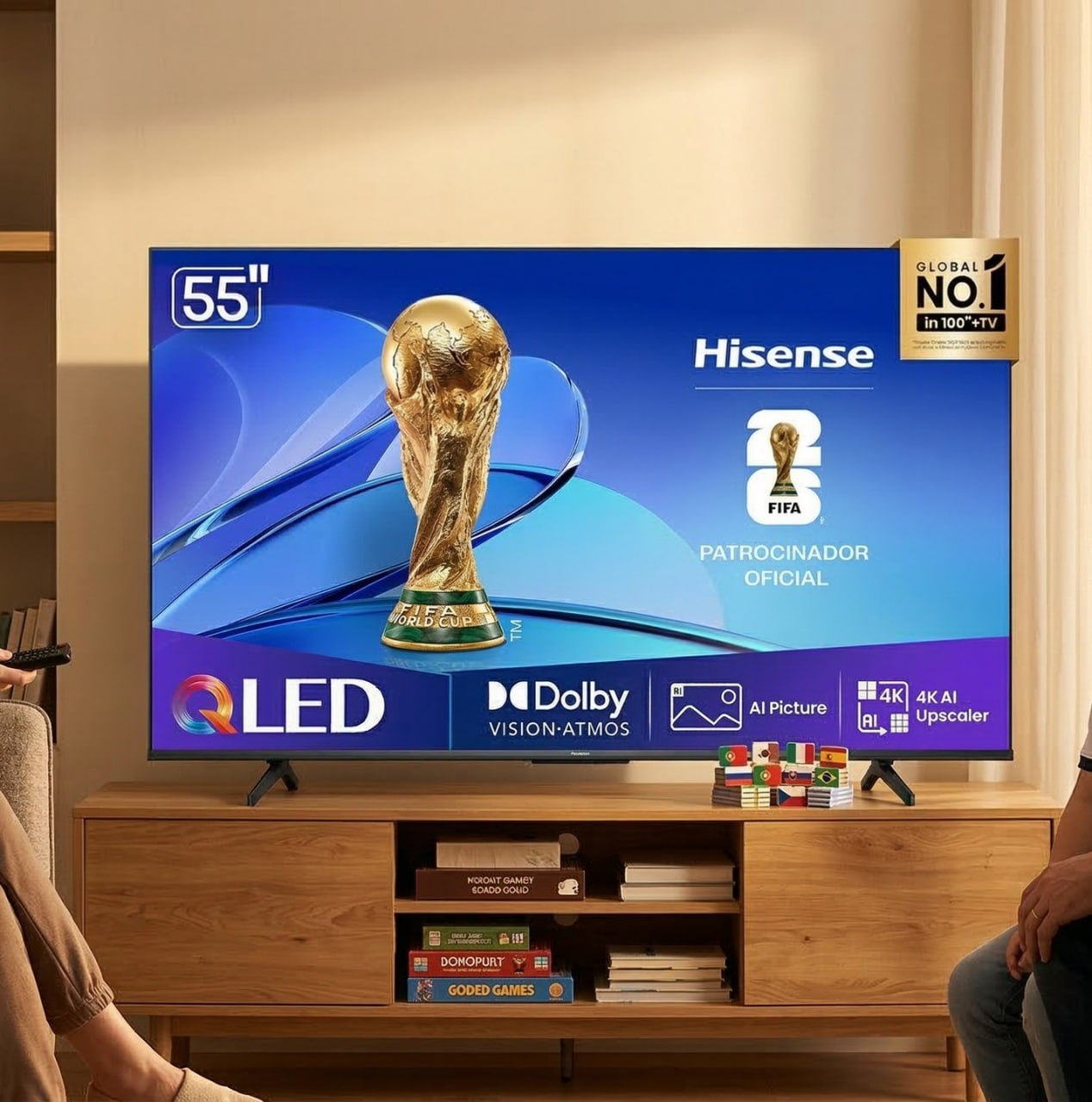 Smart TV Hisense HI-QLED 4K 55" com Dolby Vision