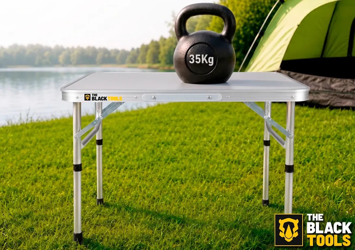 Mesa Dobrável Alumínio 60x45cm Praia Camping The Black Tools