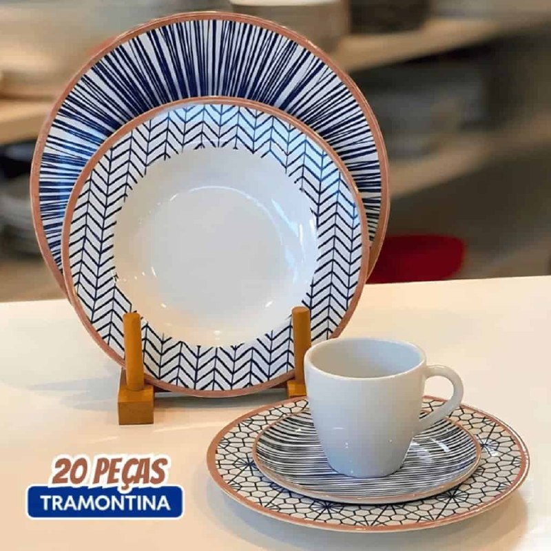Aparelho de Jantar Tramontina Abstratta 20 Peças