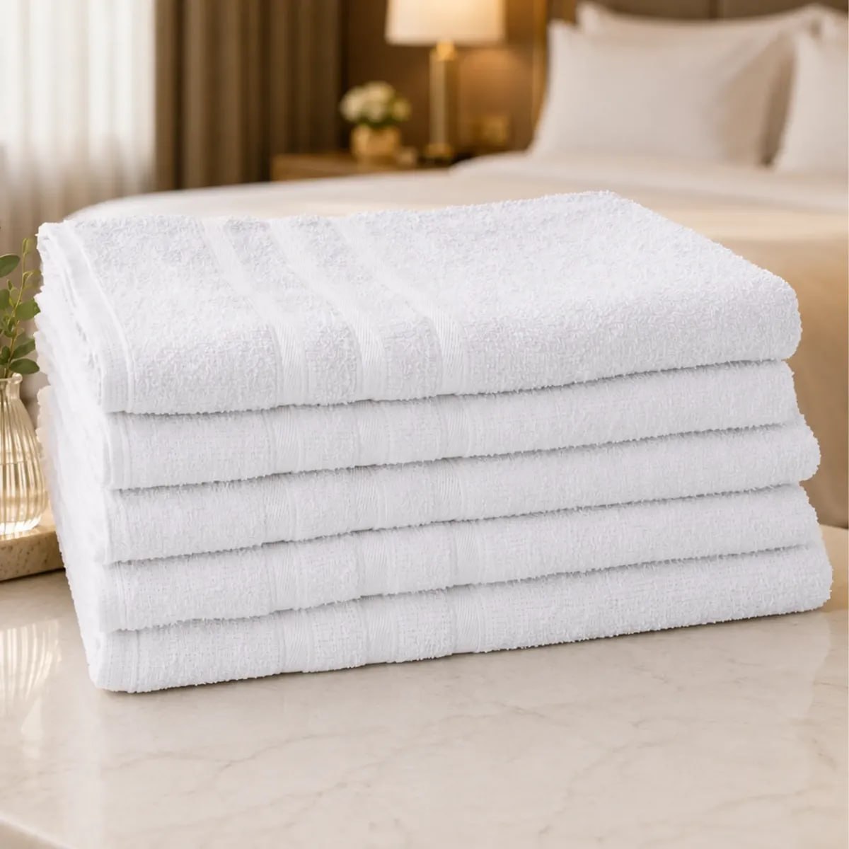 Kit 5 Toalhas Banho Grossa Hotel Luxo 75x150cm Branco