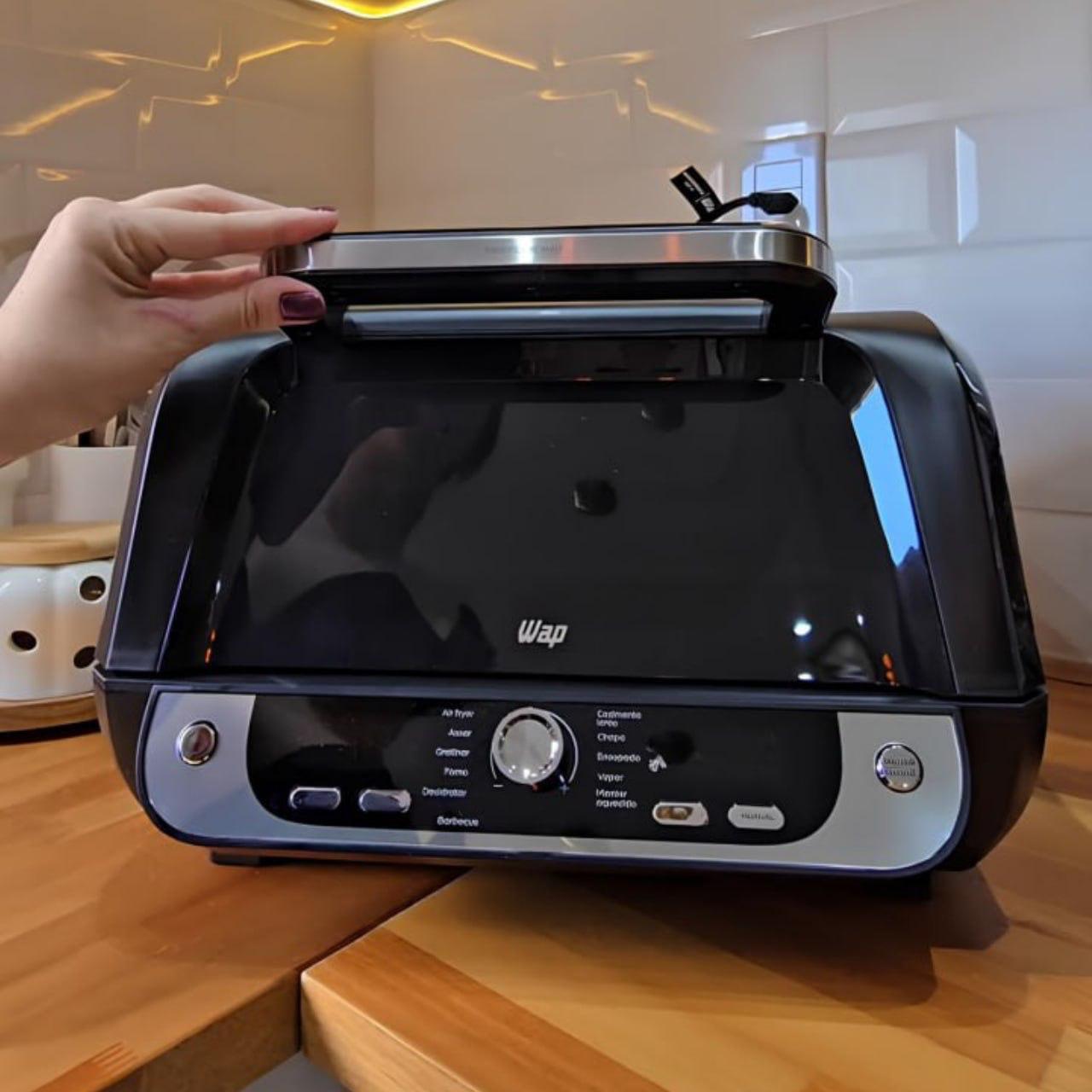 WAP Fritadeira Air Fryer Barbecue Digital 12 em 1 10L 1700W