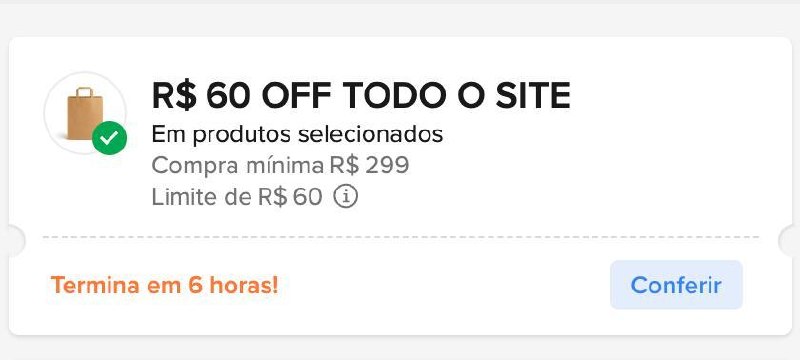 Cupom Mercado Livre R$60 OFF