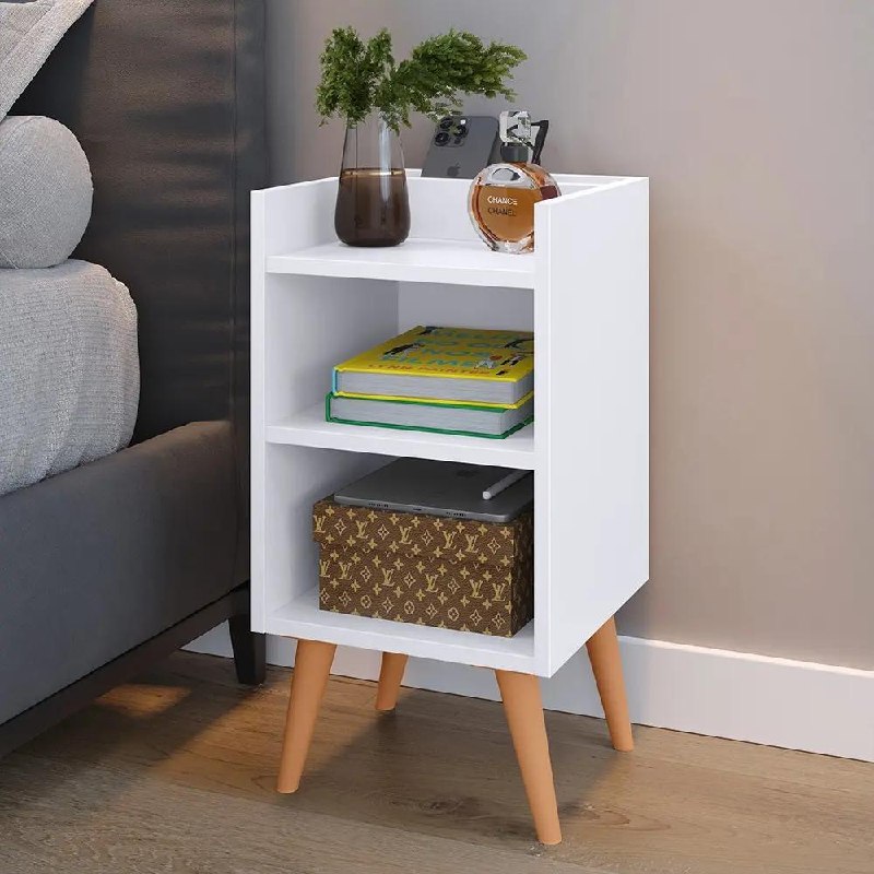 Criado Mudo para Cama Box Compacto com Prateleira Max