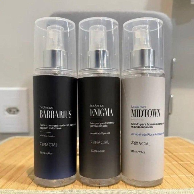 Kit 3 Body Splash Masculino Barbarius Enigma Midtown 200ml