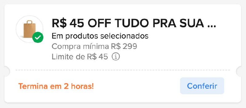 Cupons Mercado Livre - Até R$ 45 OFF