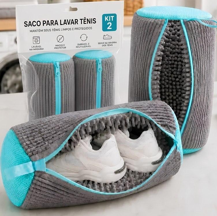 Kit 2 Sacos para Lavar Tênis e Sapatos em Máquina de Lavar