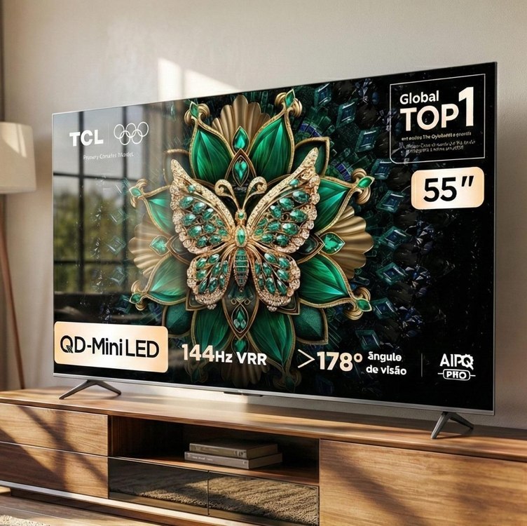 Smart TV TCL 55" QLED Mini LED 4K 144Hz (55C6K)