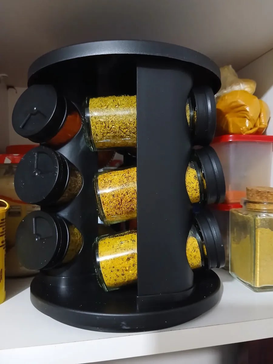 Porta Tempero Giratório 9 Potes de Vidro
