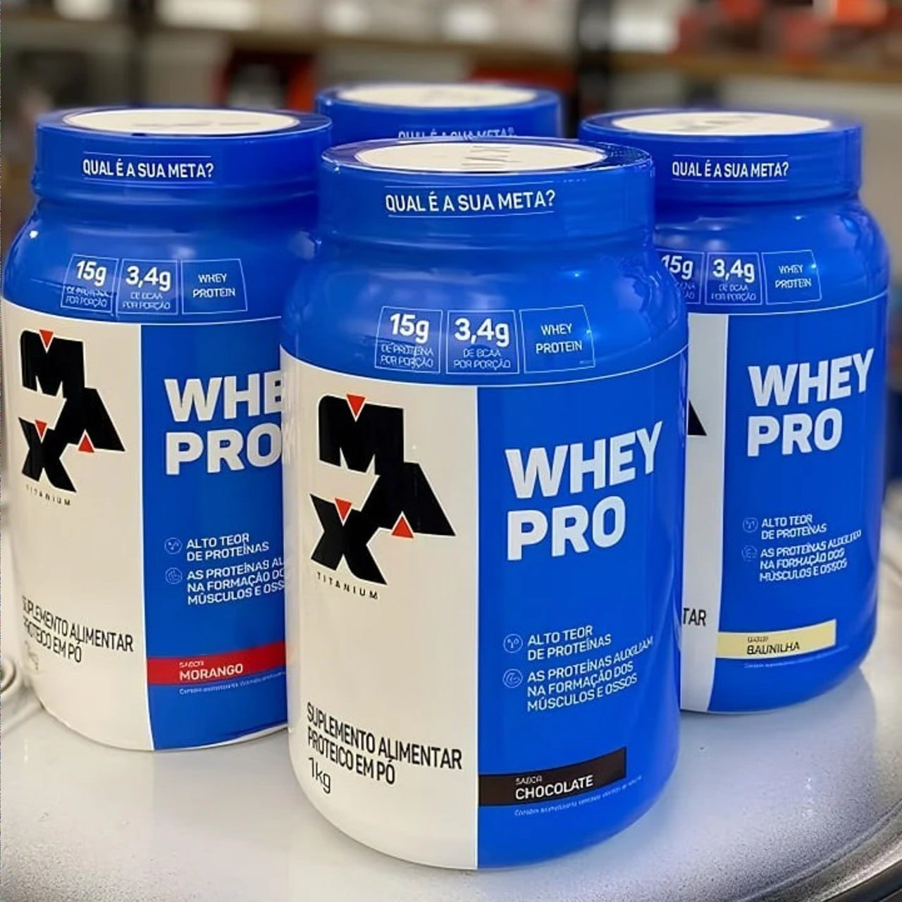 Whey Pro Max Titanium Protein 1kg Sabor Morango