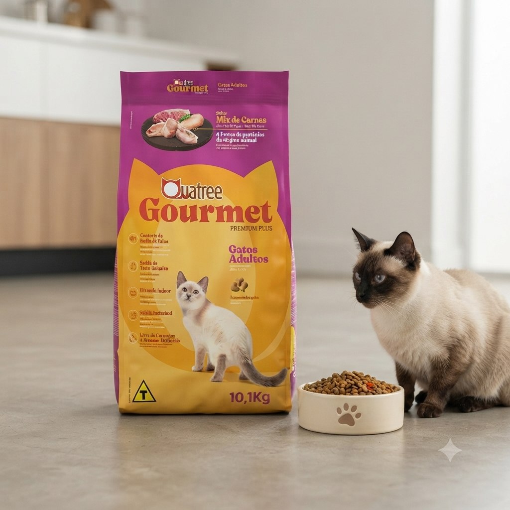 Ração Gatos Adultos Quatree Gourmet Mix De Carnes 10,1kg