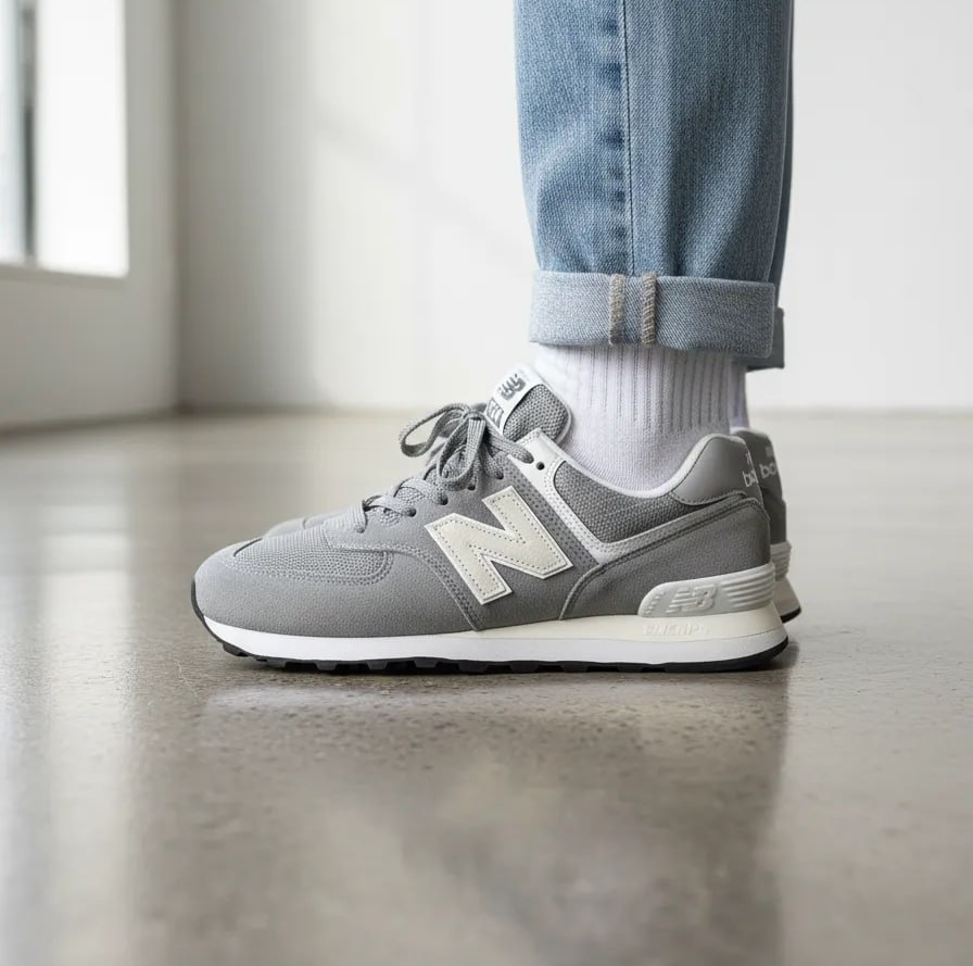 Tênis New Balance 574 V2 Cinza e Prata