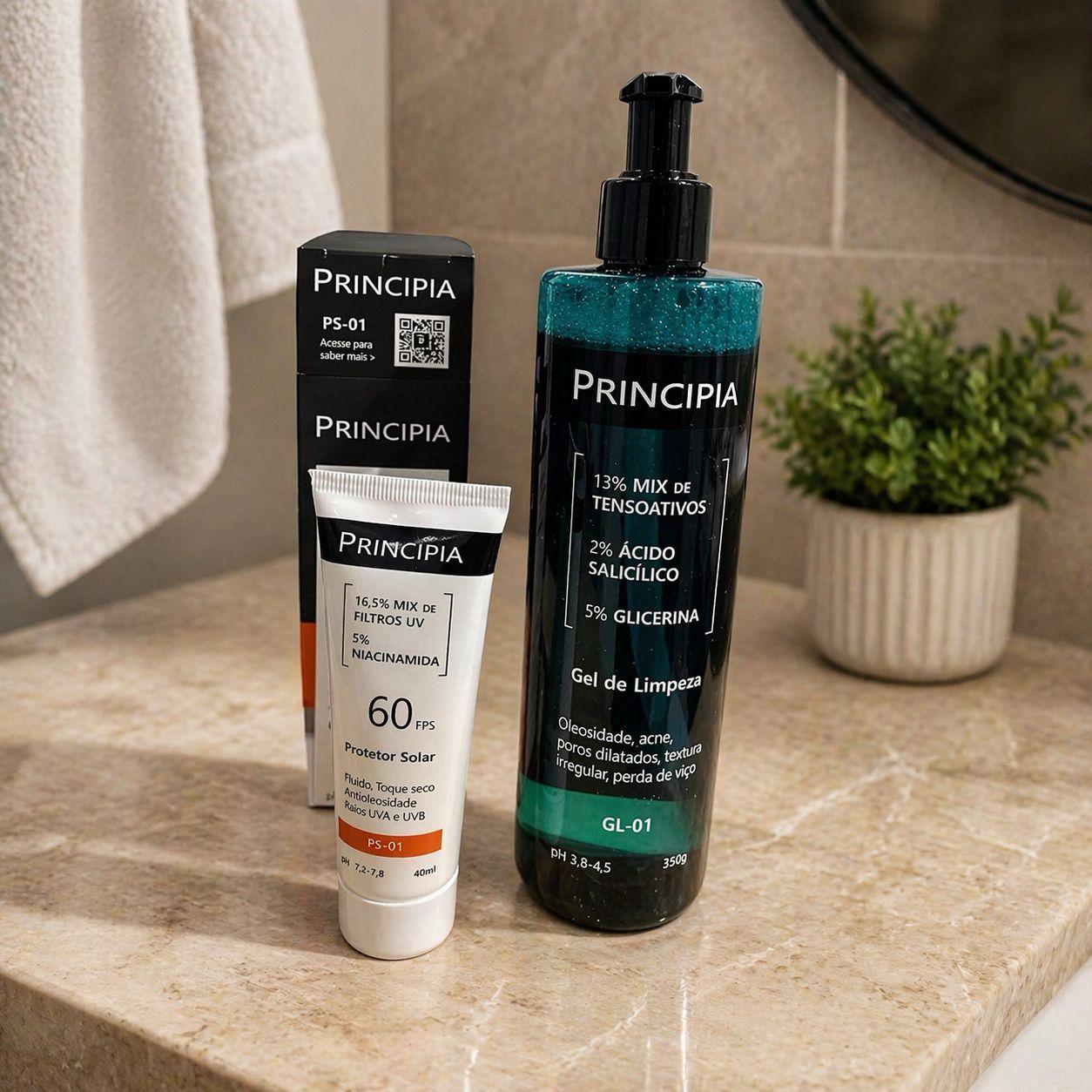 Kit Principia Todo Dia - Gel de Limpeza + Protetor Solar FPS 60