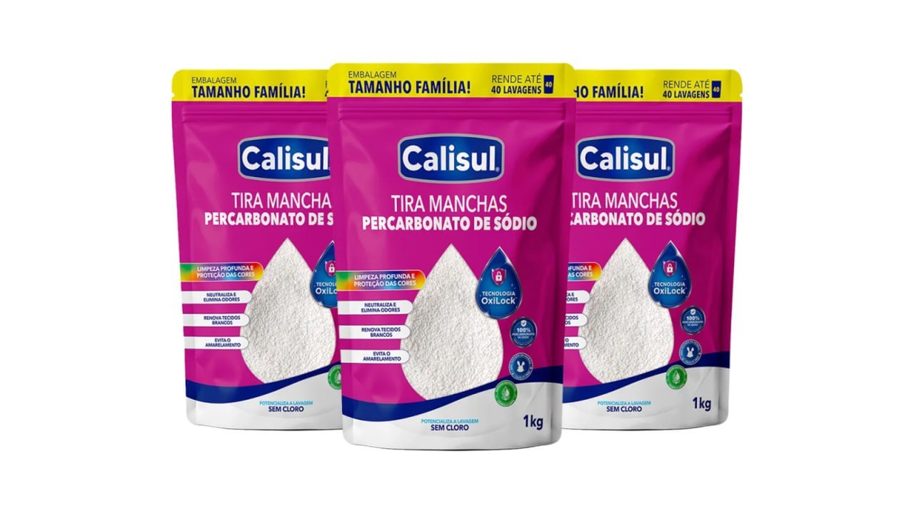Kit 3 Percarbonato de Sódio Limpador Clareador 1kg