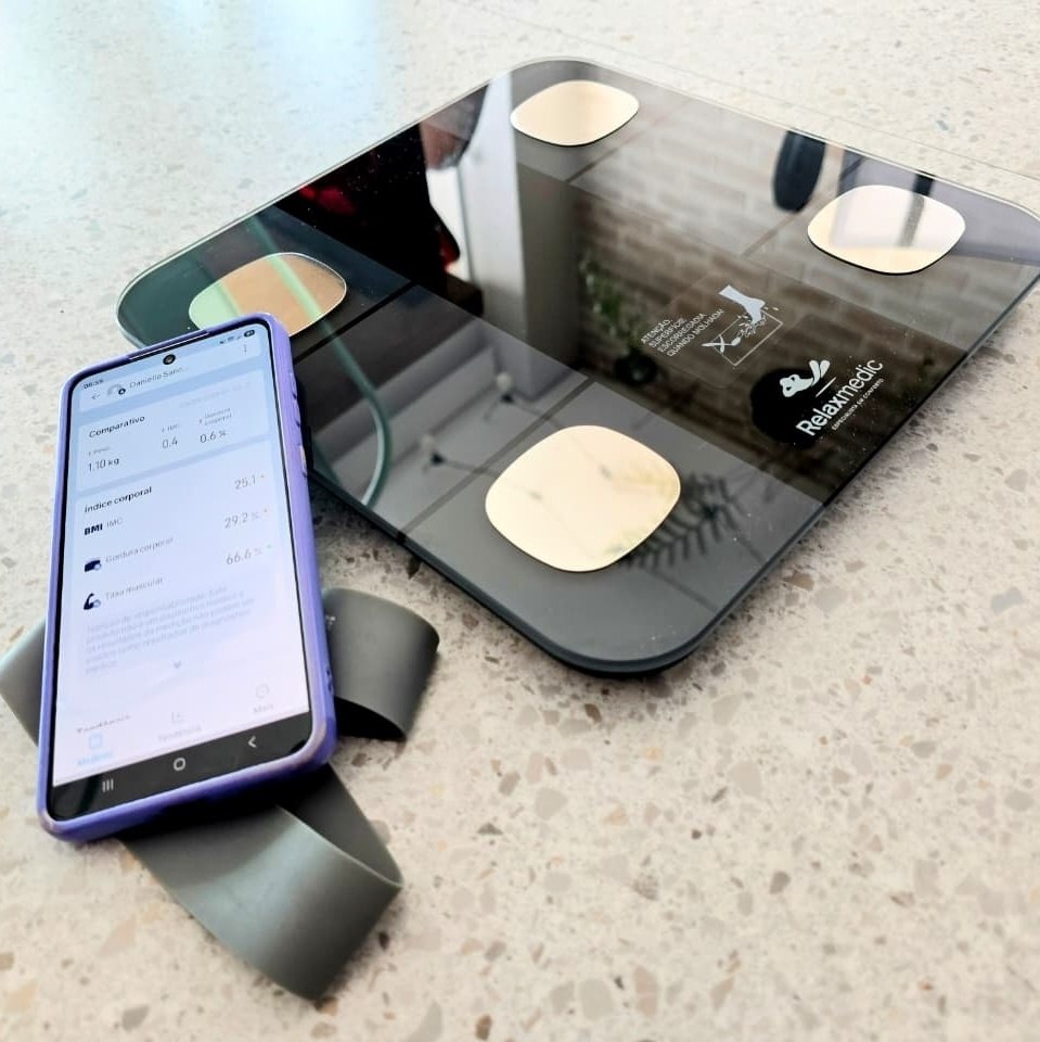 Balança Digital Corporal Bioimpedância Bluetooth Relaxmedic