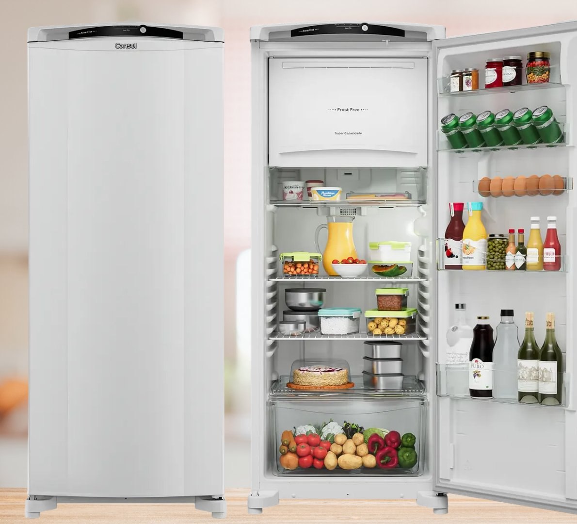 Geladeira Frost Free 297L Consul Painel Externo Branca CRB36MB 220V