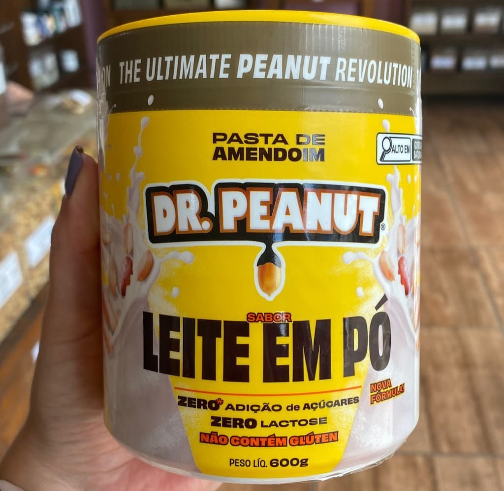 Pasta de Amendoim Dr. Peanut 600g com Whey Protein e Leite em Pó