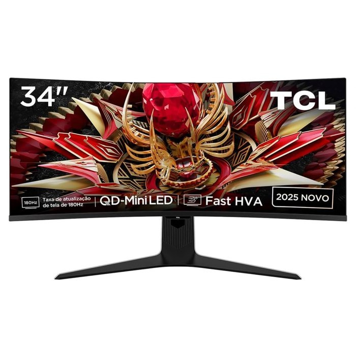 Monitor Gamer Curvo TCL 34" QLED Mini LED WQHD 180Hz