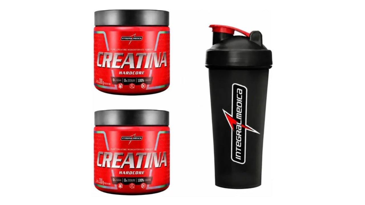 Kit 2x Creatina Integralmedica 300g + Coqueteleira 600ml
