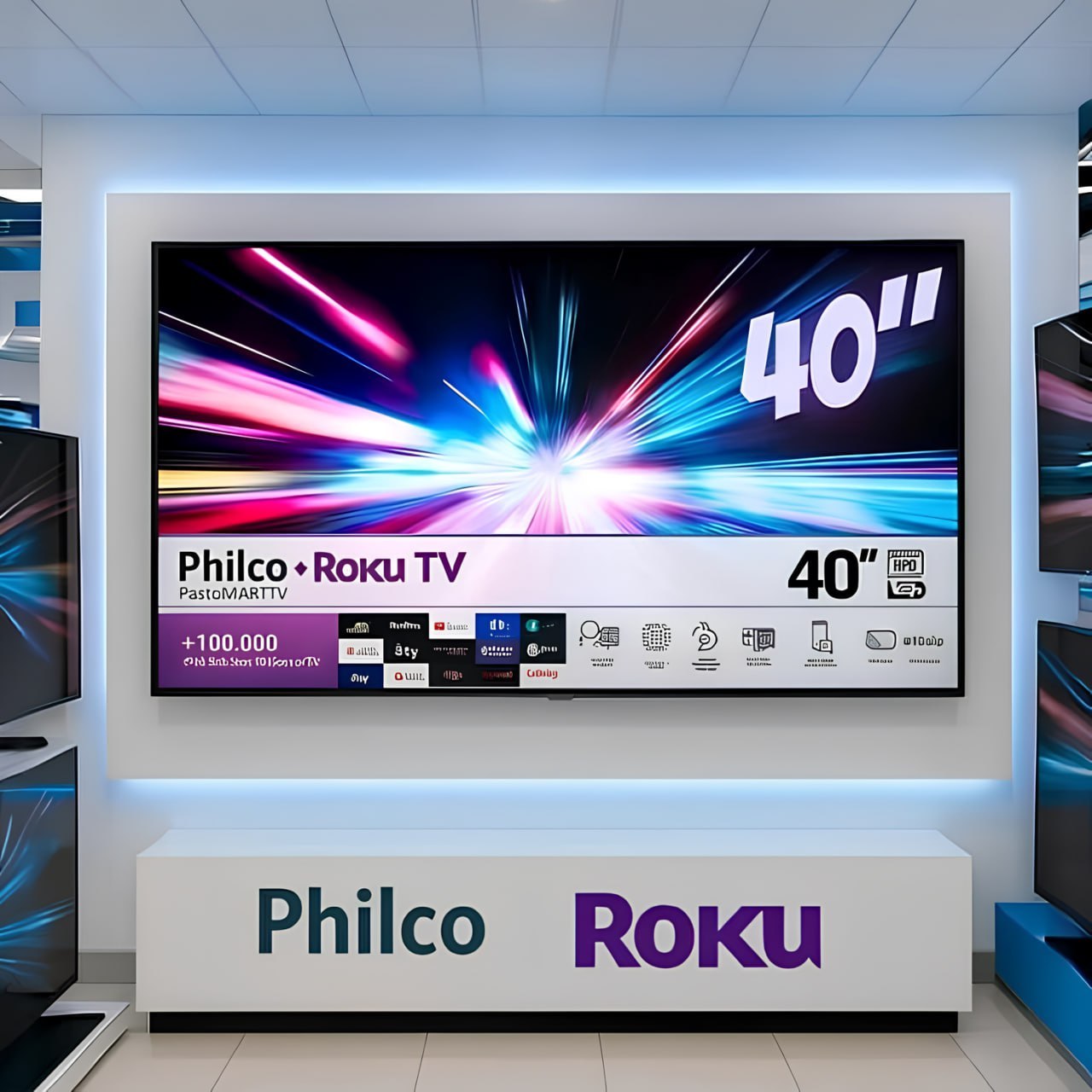 Smart TV 40" Philco Roku TV LED Dolby Audio