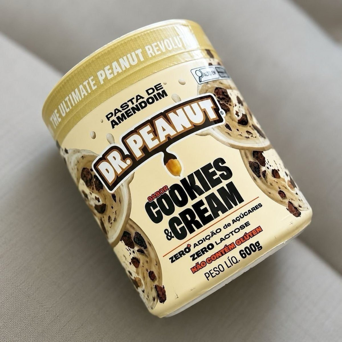 Pasta de Amendoim Dr. Peanut Cookies & Cream 600g